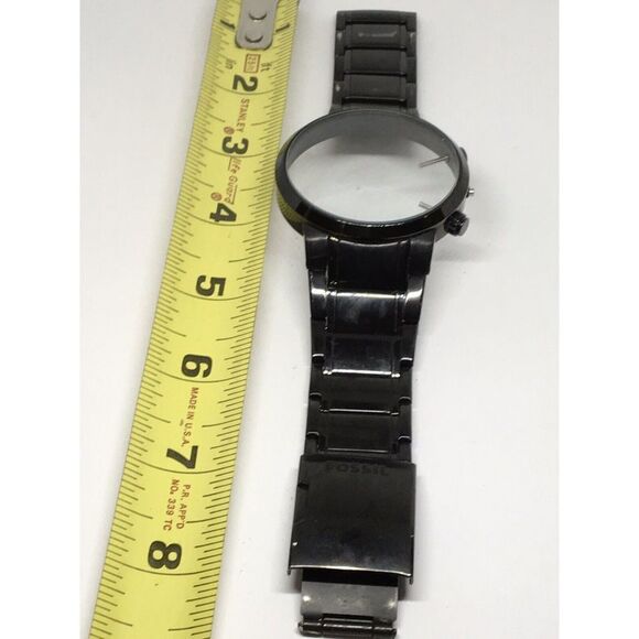 Authentic Fossil Watch Bracelet Case Links Parts Band 24mm Black A542 - Picture 1 of 7